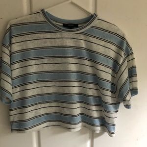 Forever21 thin cropped striped tee